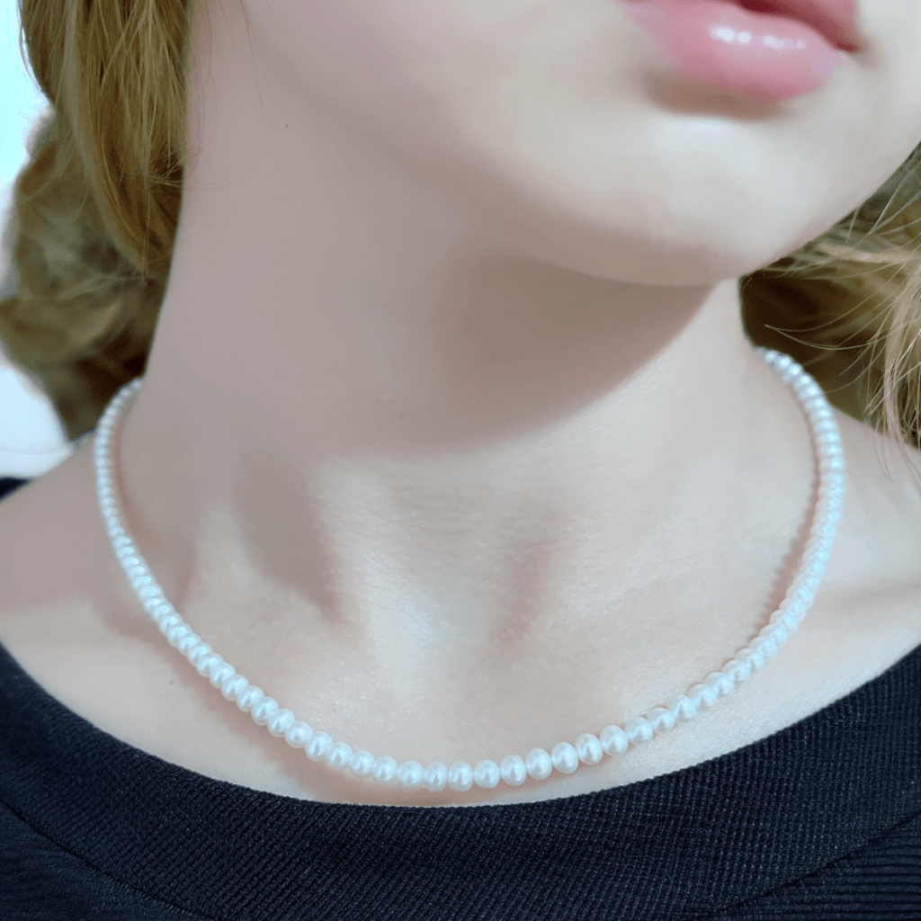 Elegant 3.5-4mm Freshwater Pearl Necklace - 16-18 Inch Strand for Women - Perfect for Weddings, Parties & Formal Occasions