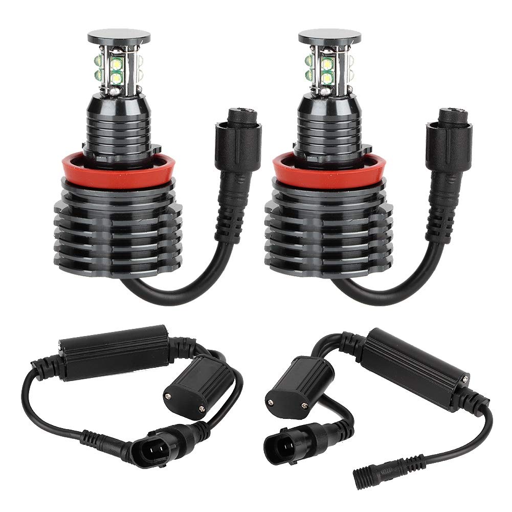 2PCS H8 LED Angel Eyes Fog Light Bulbs - Super Bright White 6000K, Durable & Waterproof for Cars, Trucks, SUVs - Perfect for Night Driving, Foggy Weather & Off-Road Adventures