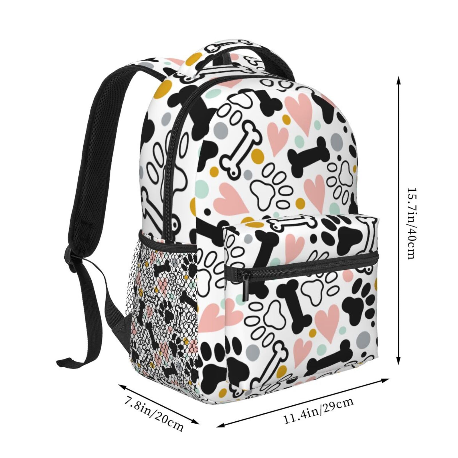 Dog & Cat Paw Print Cute Backpack - Durable School Laptop Bag for Students, Kids & Teens - Perfect for School, Travel, Sports & Work | Casual Daypack for Boys & Girls