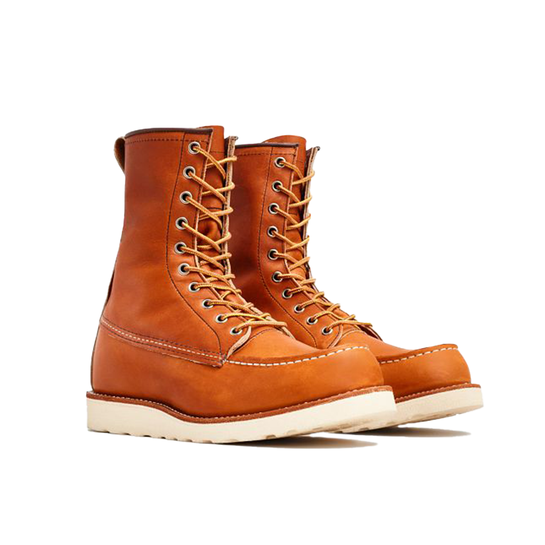 RW Men's Moc Toe 877 Oro Legacy Work Boots - Durable Leather Construction for Outdoor & Work Use