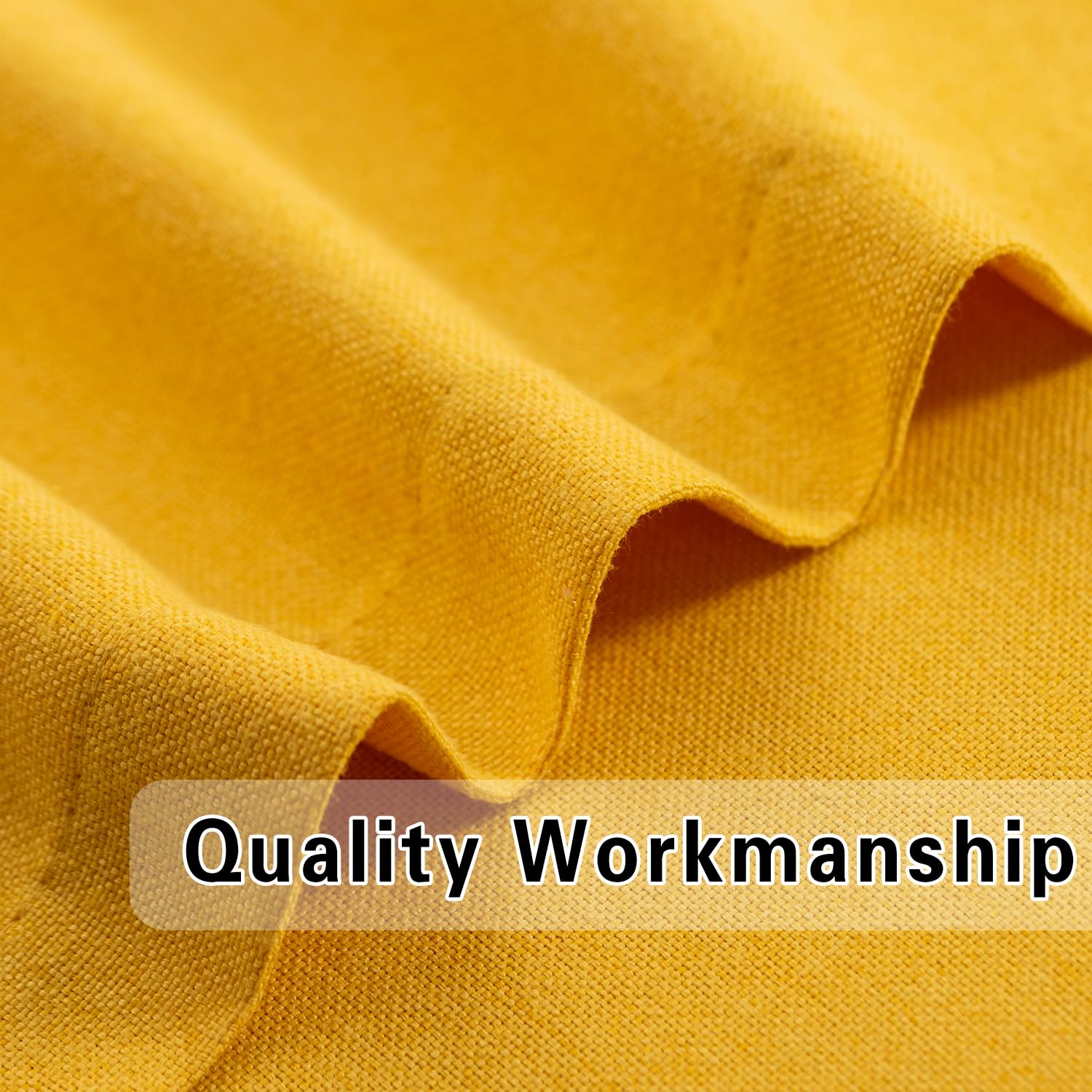 UPOPO Yellow Linen Textured Valance Curtain Topper - 54