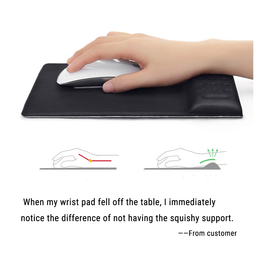Aelfox Ergonomic Gaming Mouse Pad with Wrist Support - Comfortable Computer & Laptop Mouse Mat for Office, Home Office & PC Gaming - Perfect for Long Work Sessions & Competitive Gaming (Black)