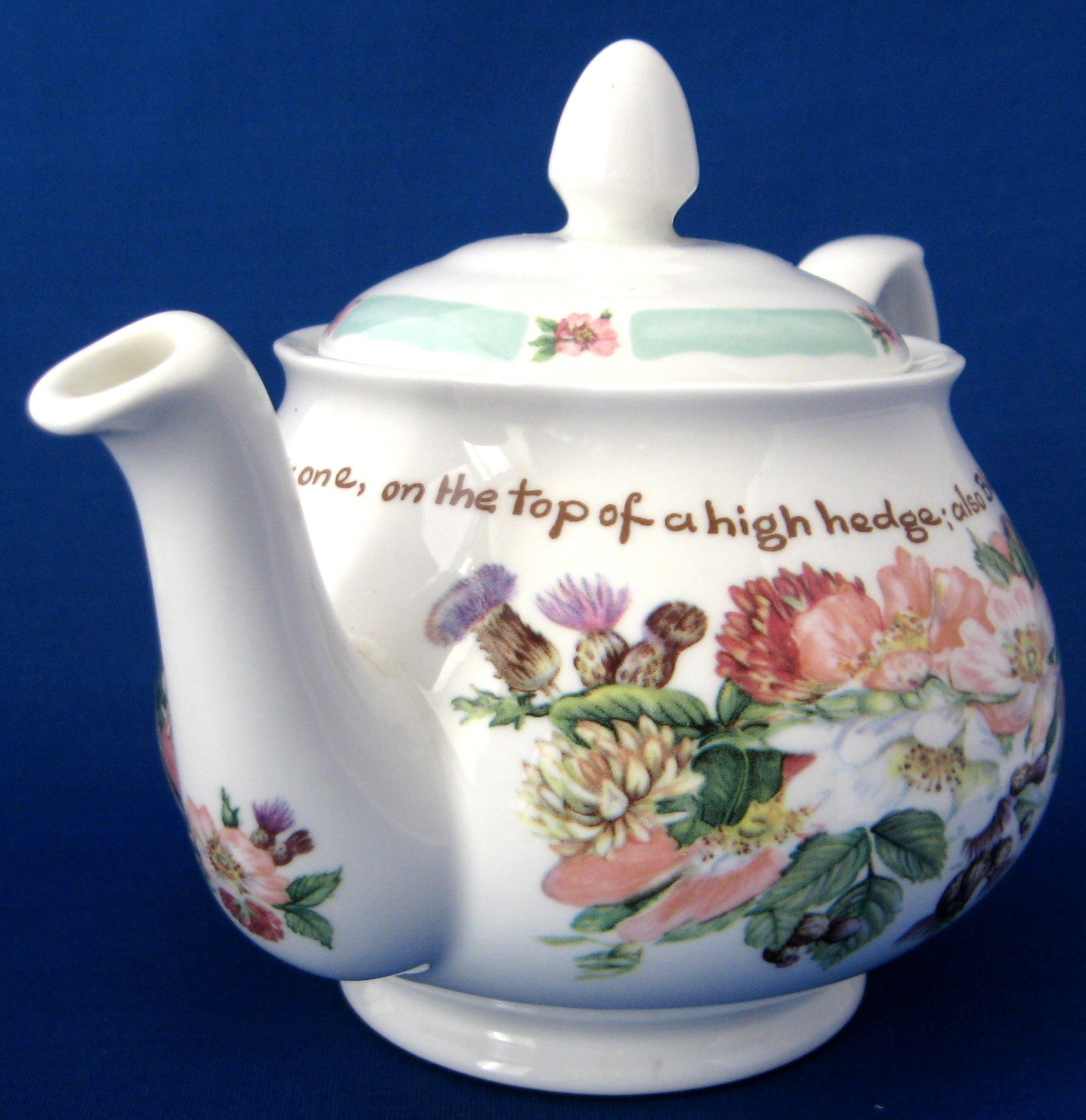 Elegant English Bone China Teapot with Victorian Lady Poetry and Country Flowers - Perfect for Afternoon Tea, Gifts, and Home Decor