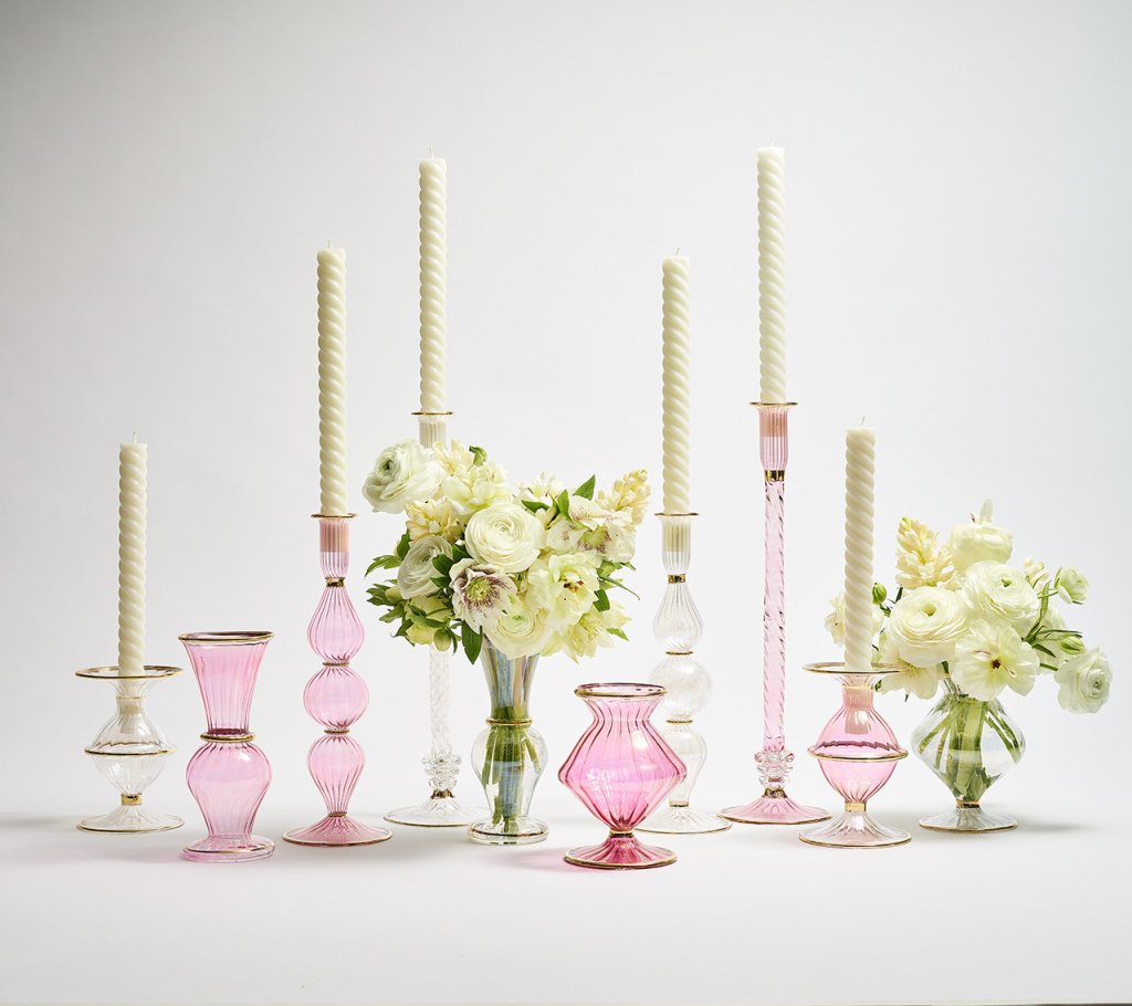 Pink Braided Candle Holder - Elegant Home Decor for Wedding, Party & Romantic Dinner Table Centerpiece