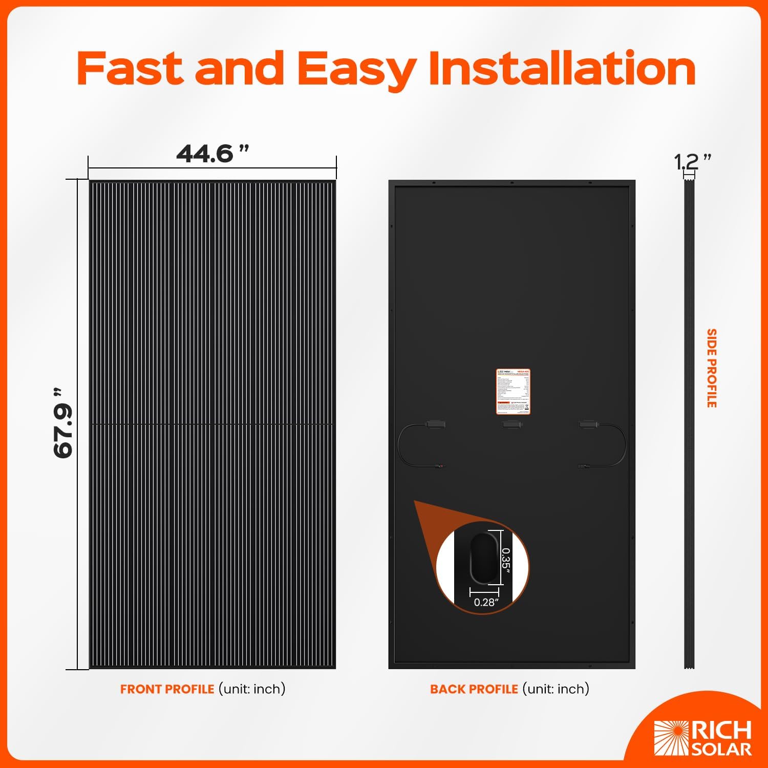 Rich Solar MEGA 400 Watt Monocrystalline Solar Panel - High Efficiency Solar Panel for Home, RV & Off-Grid Power | Perfect for Camping, Emergency Backup & Sustainable Energy Solutions