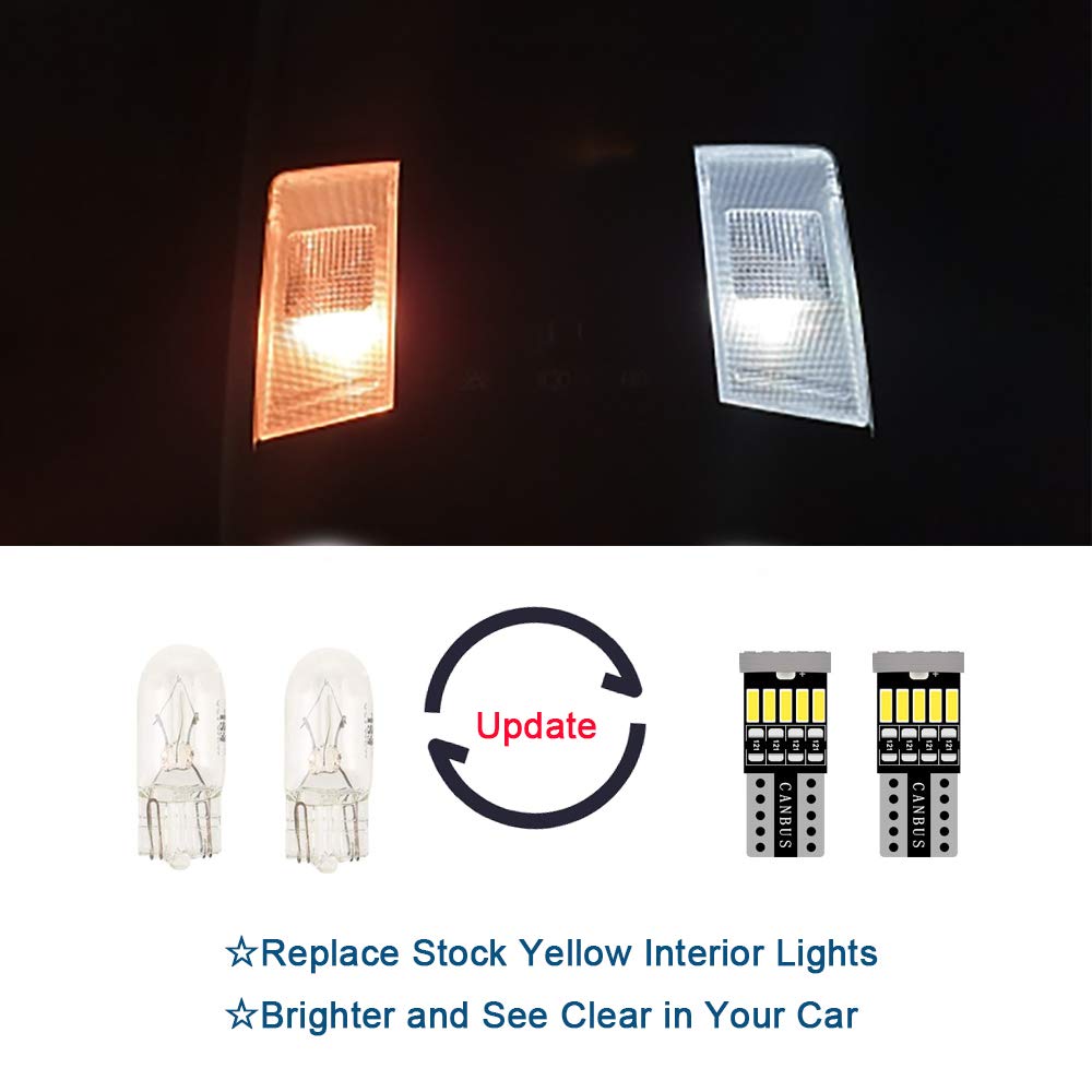AWALITED 6-Piece White Interior LED Light Kit for 2016-2021 Honda Civic - Super Bright LED Map Dome Cargo Replacement Bulbs - Upgrade Car Interior Lighting for Night Driving & Enhanced Visibility