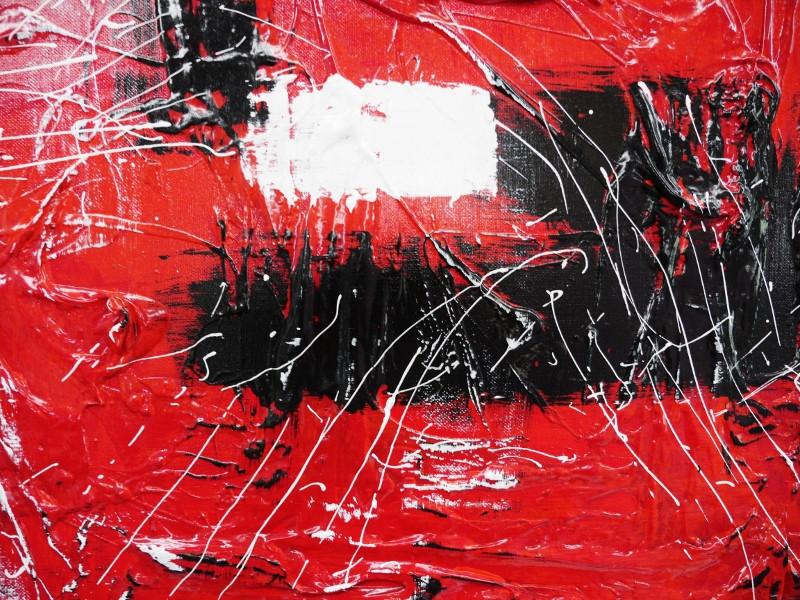 120cm x 100cm Red and Black Abstract Canvas Painting - Modern Wall Art for Living Room, Bedroom & Office Decor