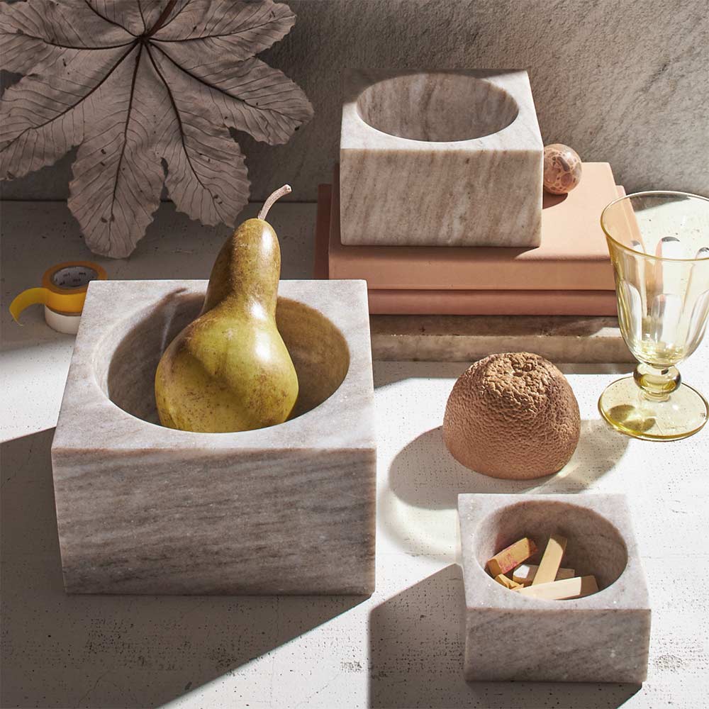 Modern Marble Bowl - Elegant Home Decor for Dining, Kitchen & Centerpiece Display | Perfect for Fruit, Salad & Decorative Serving