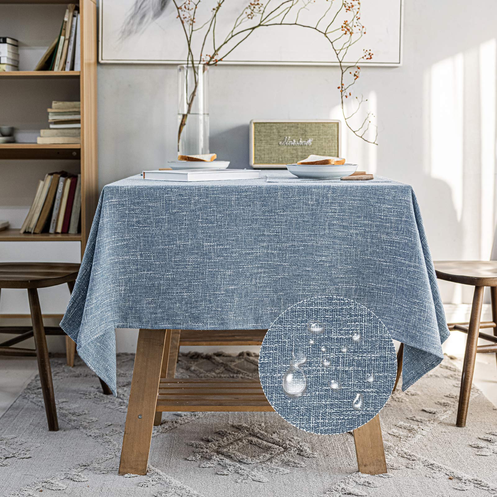 Waterproof Cotton Linen Round Tablecloth 54