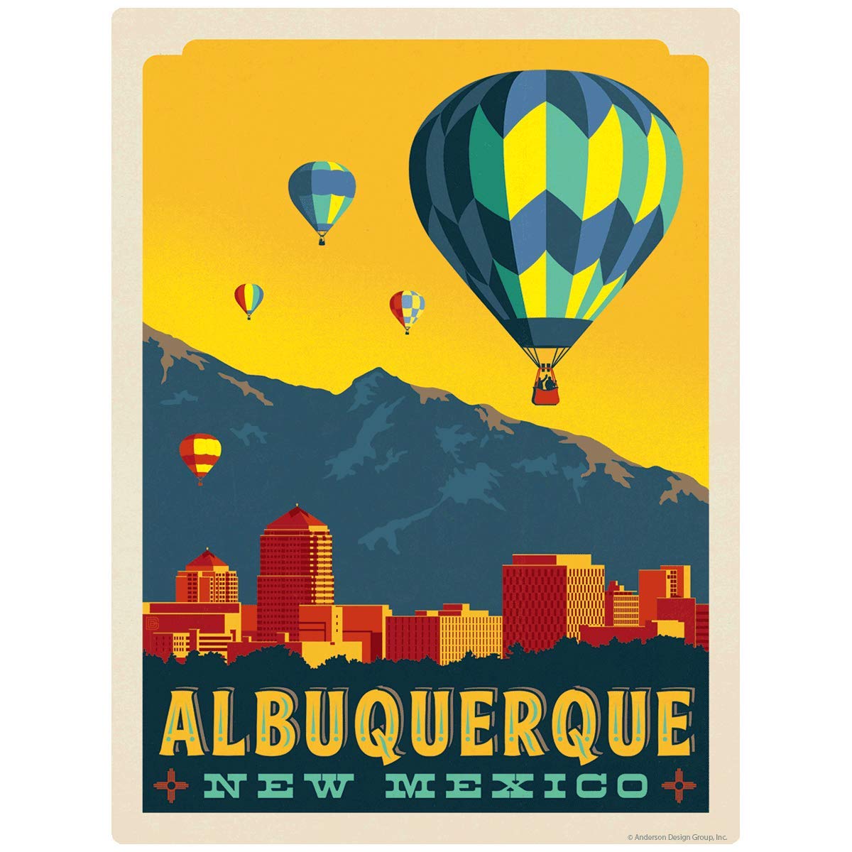 Albuquerque New Mexico Hot Air Balloon Decal - Premium Vinyl Sticker for Cars, Laptops, and Windows - Perfect for Travel Enthusiasts and Southwest Decor