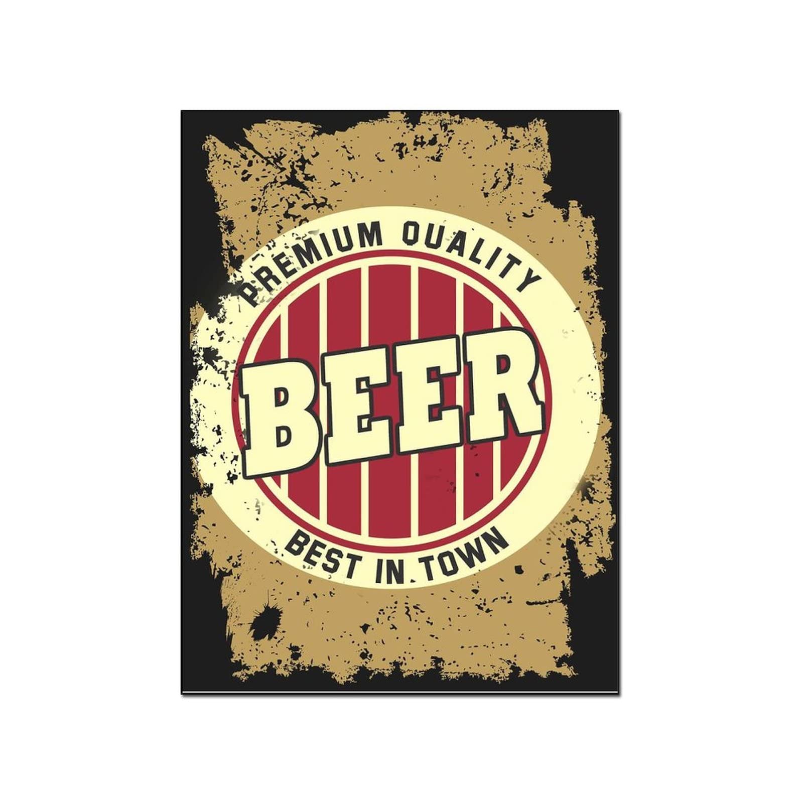 Vintage Beer Poster Canvas Print - Oil Painting Wall Art Decor for Bedroom, Living Room, Bar - 24x32 Inches (60x80cm) - Perfect for Man Cave, Pub & Home Brewery Decor