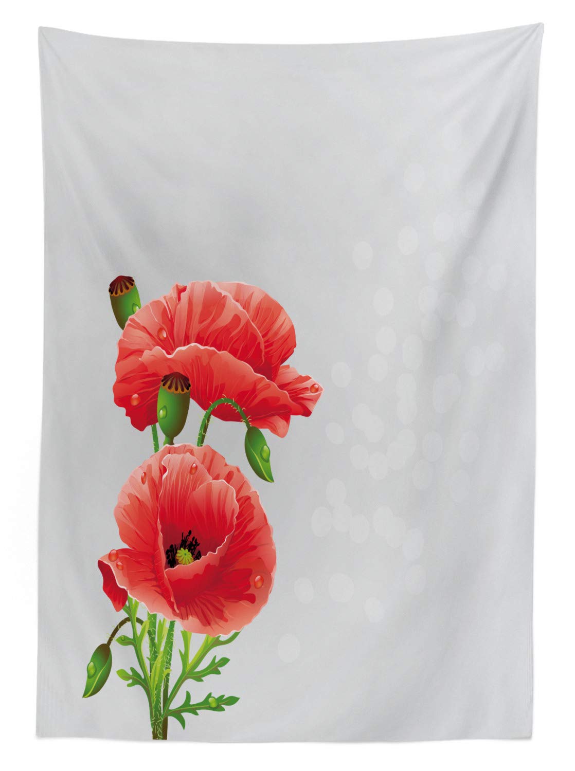 Ambesonne Poppy Flower Outdoor Tablecloth - Washable Picnic Table Cover 58