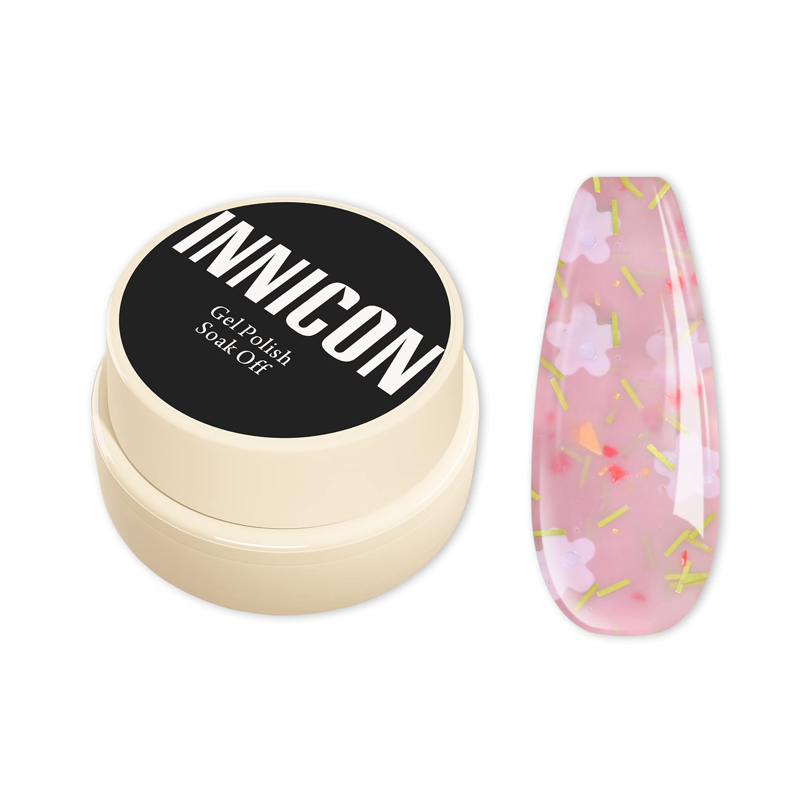 INNICON Translucent Purple Flower UV Gel Nail Polish - Semi-Permanent Soak Off Nail Gel for Professional Salon & Home Manicure | Floral Nail Art Design for Spring & Summer | Perfect for Bridal, Party & Special Occasion Nails