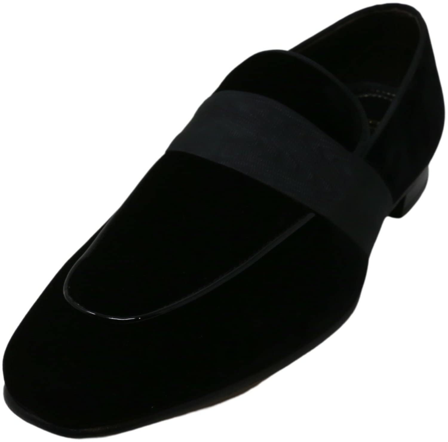Max Verre Men's Velvet Evening Loafers - Ankle-High Slip-On Dress Shoes for Formal Occasions & Black Tie Events