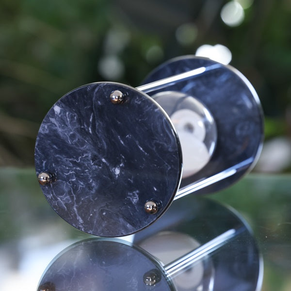 60 Minute Black Marble Hourglass with Chrome/Brass Stand - Elegant Desk Decor for Office, Home & Meditation Timer