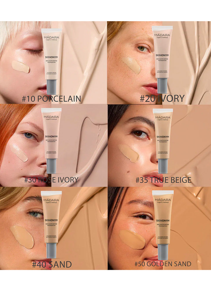 Madara Skinonym Semi Matte Peptide Foundation - Lightweight, Vegan & Cruelty-Free Liquid Makeup for Flawless Coverage | Perfect for Daily Wear & Special Occasions