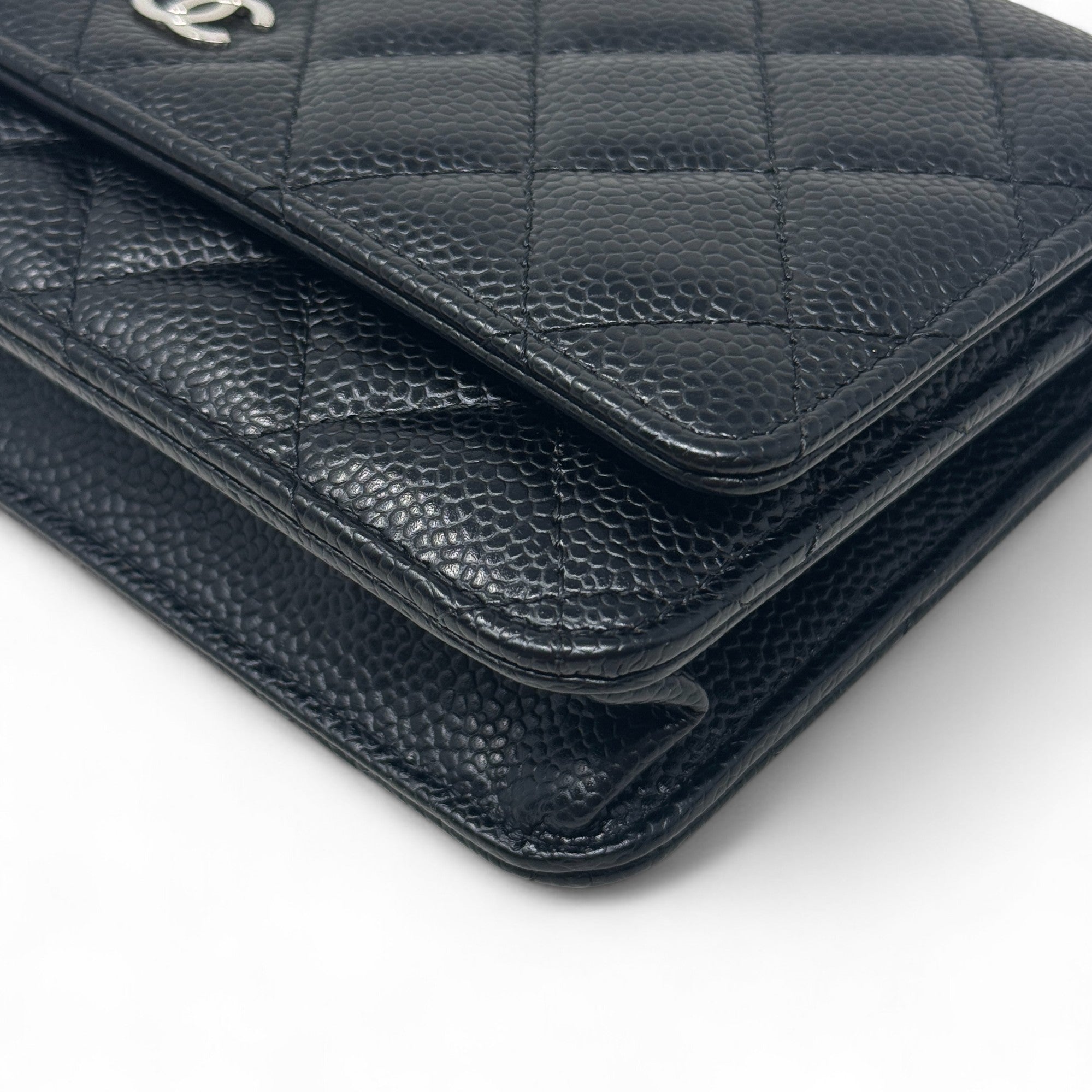 Chanel Black Quilted Caviar Leather Wallet on Chain Crossbody Bag - Elegant & Luxurious for Parties, Dating & Evening Events