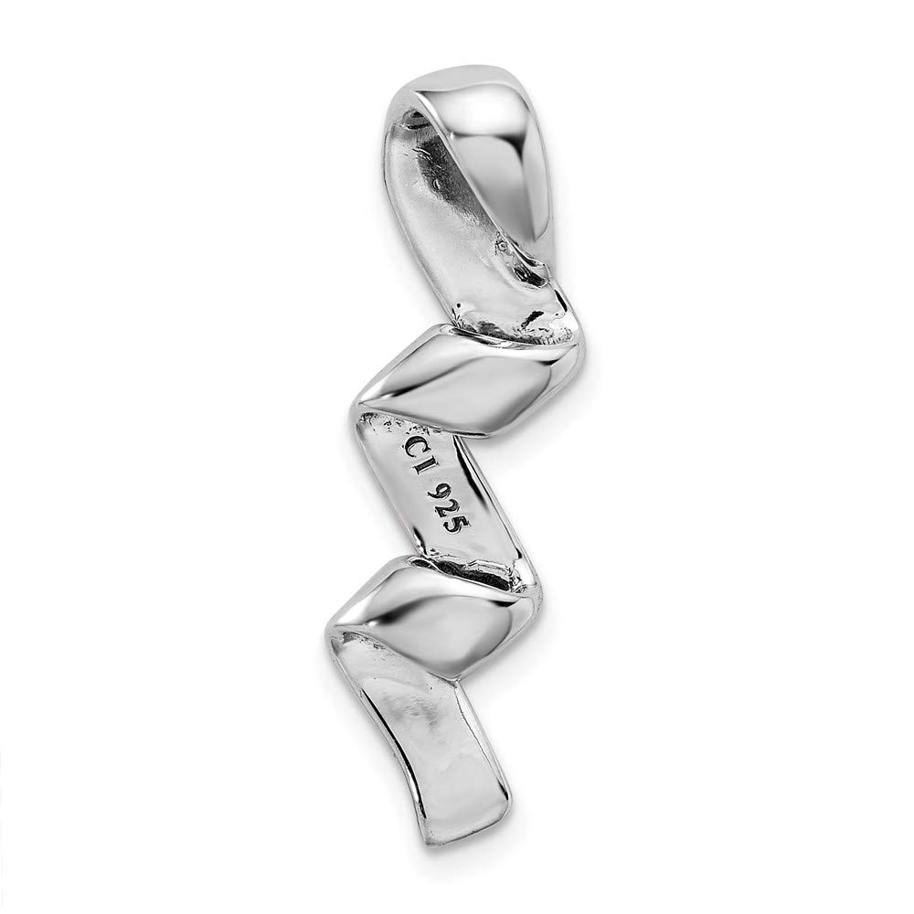 Black Bow Sterling Silver Enamel Pendant - Love Live Laugh Charm for Gifts