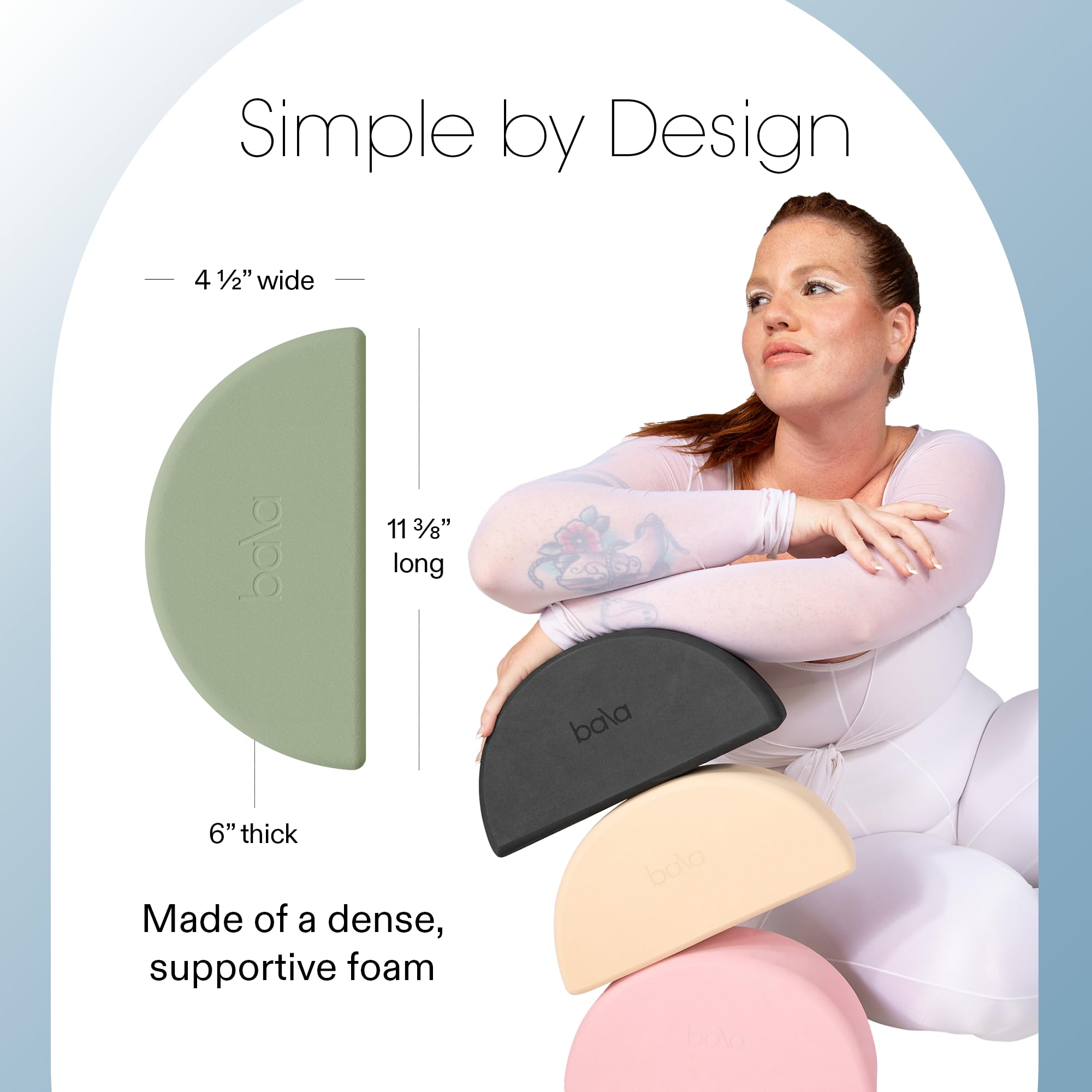 Bala Balance Blocks 2 Pack - Non-Slip Yoga Blocks for Stretching, Exercise & Home Workouts - Semi-Circular Yoga Accessories for Women & Men - Perfect for Yoga, Pilates & Fitness Training