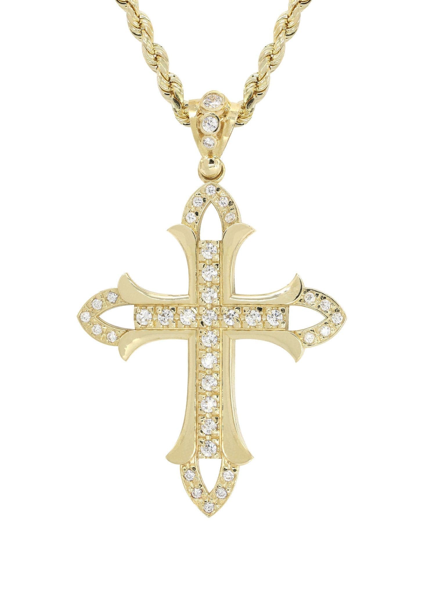 10K Yellow Gold Cross Necklace for Women - 17.6 Grams Religious Jewelry Gift - Perfect for Baptism, First Communion & Everyday Wear