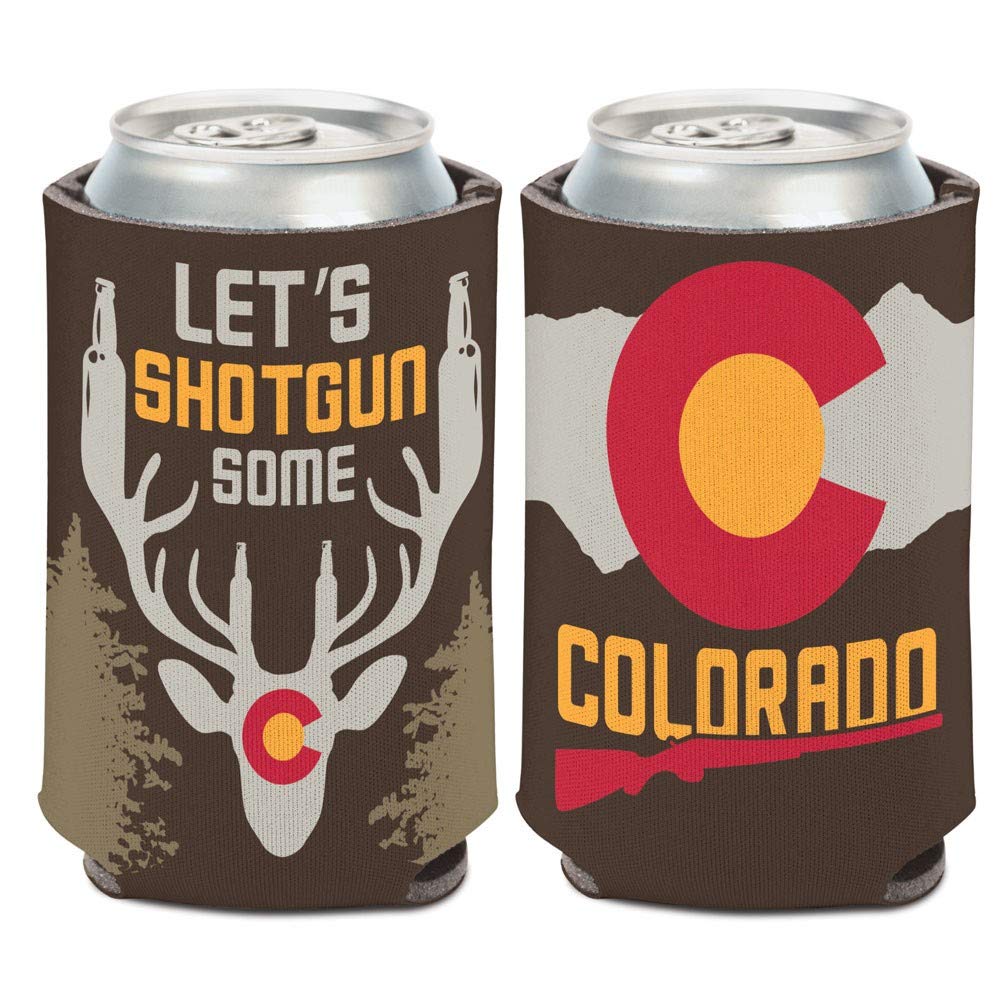 WinCraft Colorado Let's Shotgun Some Deer Neoprene Beer Can Cooler - Insulated Beverage Sleeve for Hunting, Camping & Outdoor Adventures