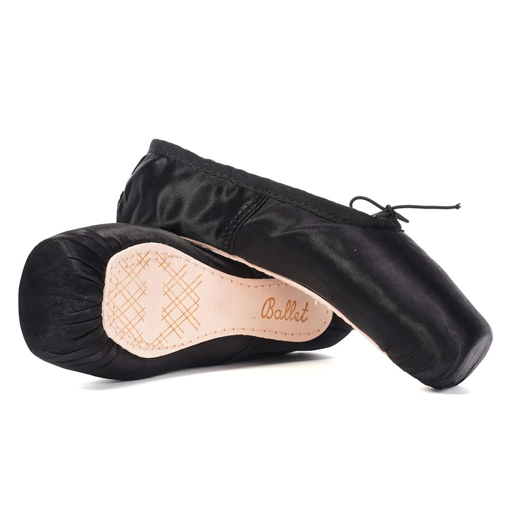 Professional Ballet Pointe Shoes for Women & Girls - HIPPOSEUS Dance Slippers with Ribbon for Ballet Class, Performance & Practice