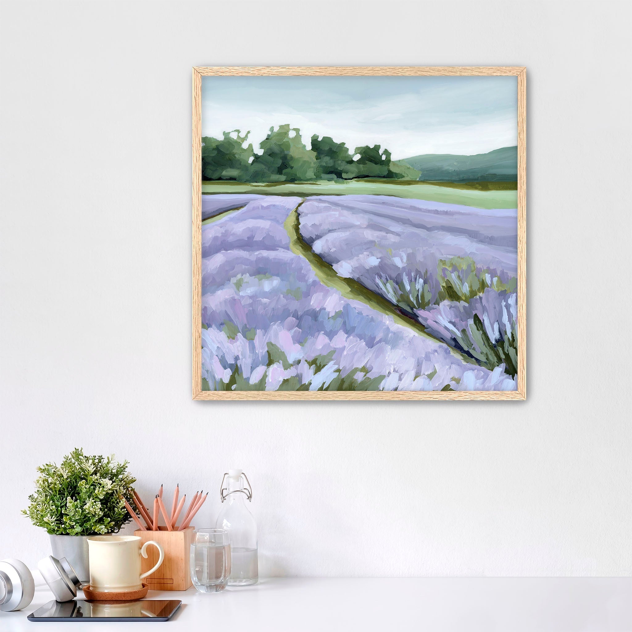 Lavender Foothills Art Print - Stunning Landscape Wall Decor for Living Room, Bedroom & Office - Premium Canvas Painting for Home & Office Decor