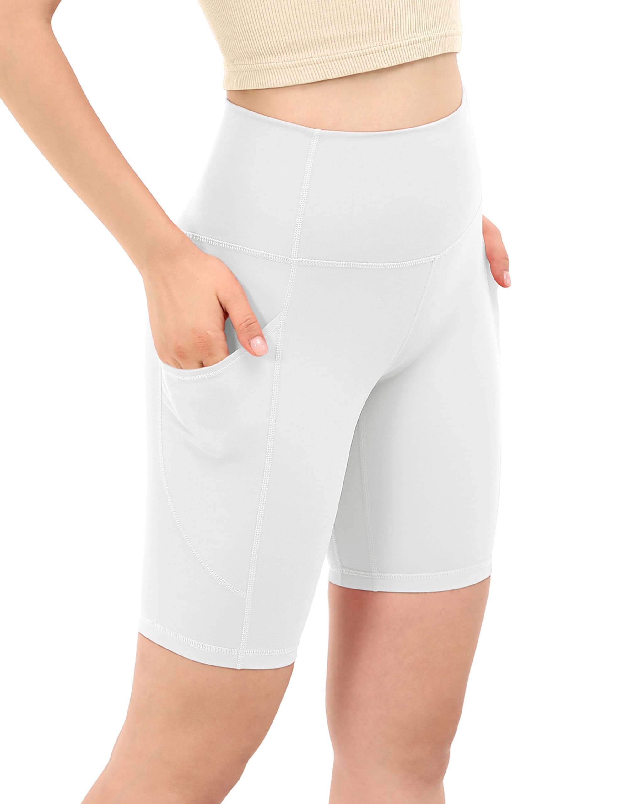 ODODOS Women's High Waisted Biker Shorts with Pockets - 5