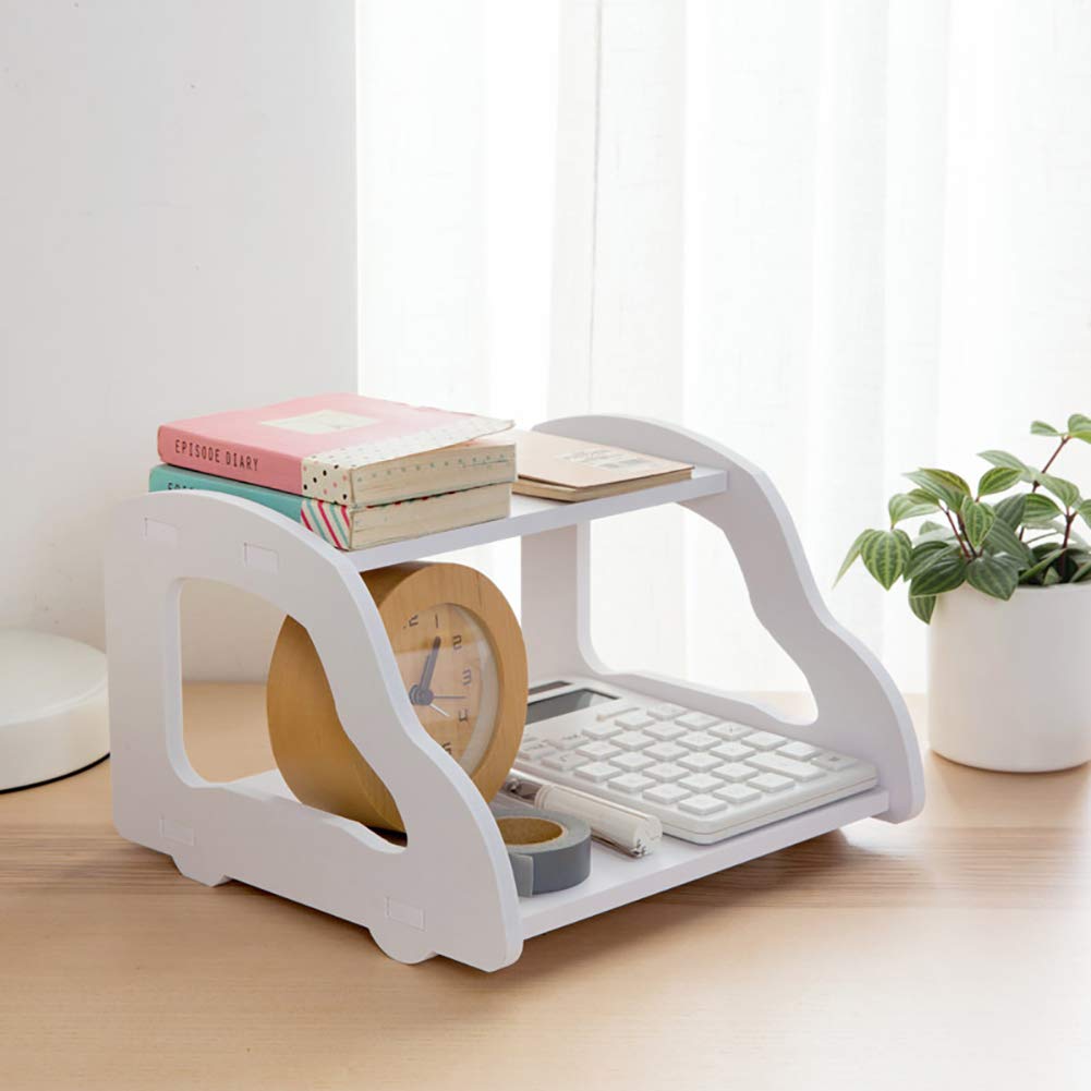 Meideli 2-Tier Desktop Organizer Stand - Double Layer Router Holder & Wall Shelf for Home Office Storage | Perfect for Organizing Cables, Books, and Office Supplies