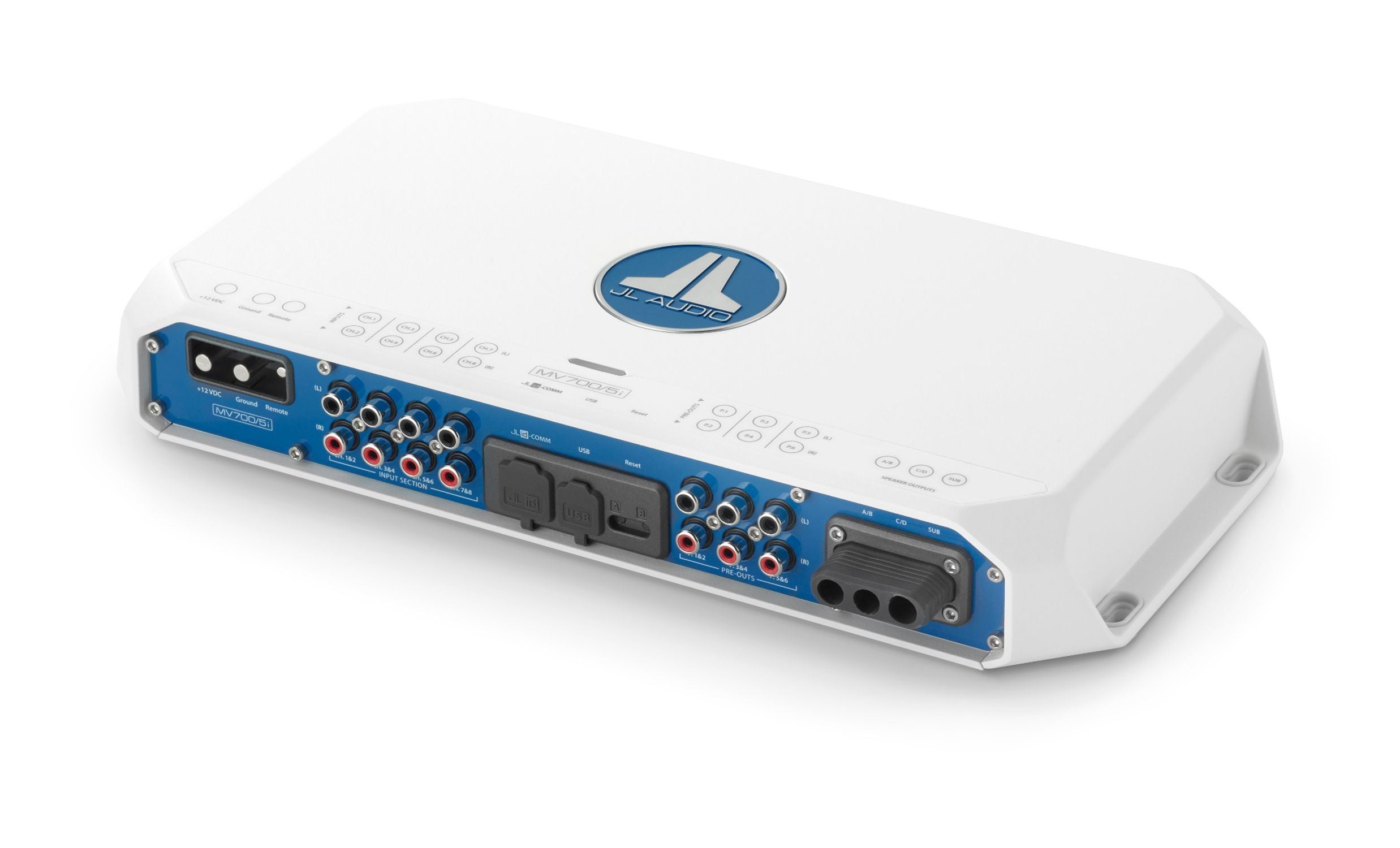 JL Audio MV700/5i 5-Channel Class D Marine Amplifier with Integrated DSP - 700W Power for Boats, Yachts & Watercraft Audio Systems