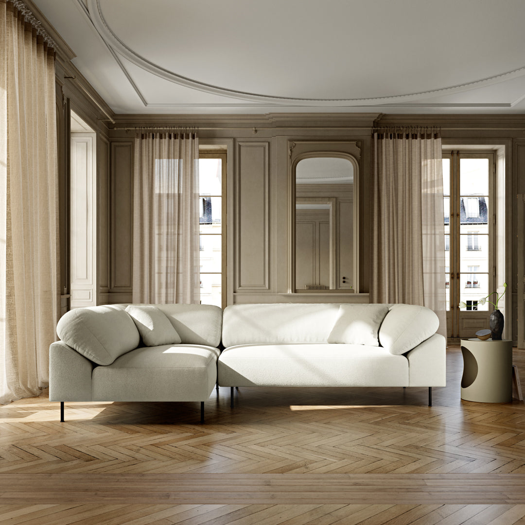 Modern Sectional Sofa with Pre-Configured Collar Design - Easy Setup Living Room Furniture for Home Theater & Family Gatherings