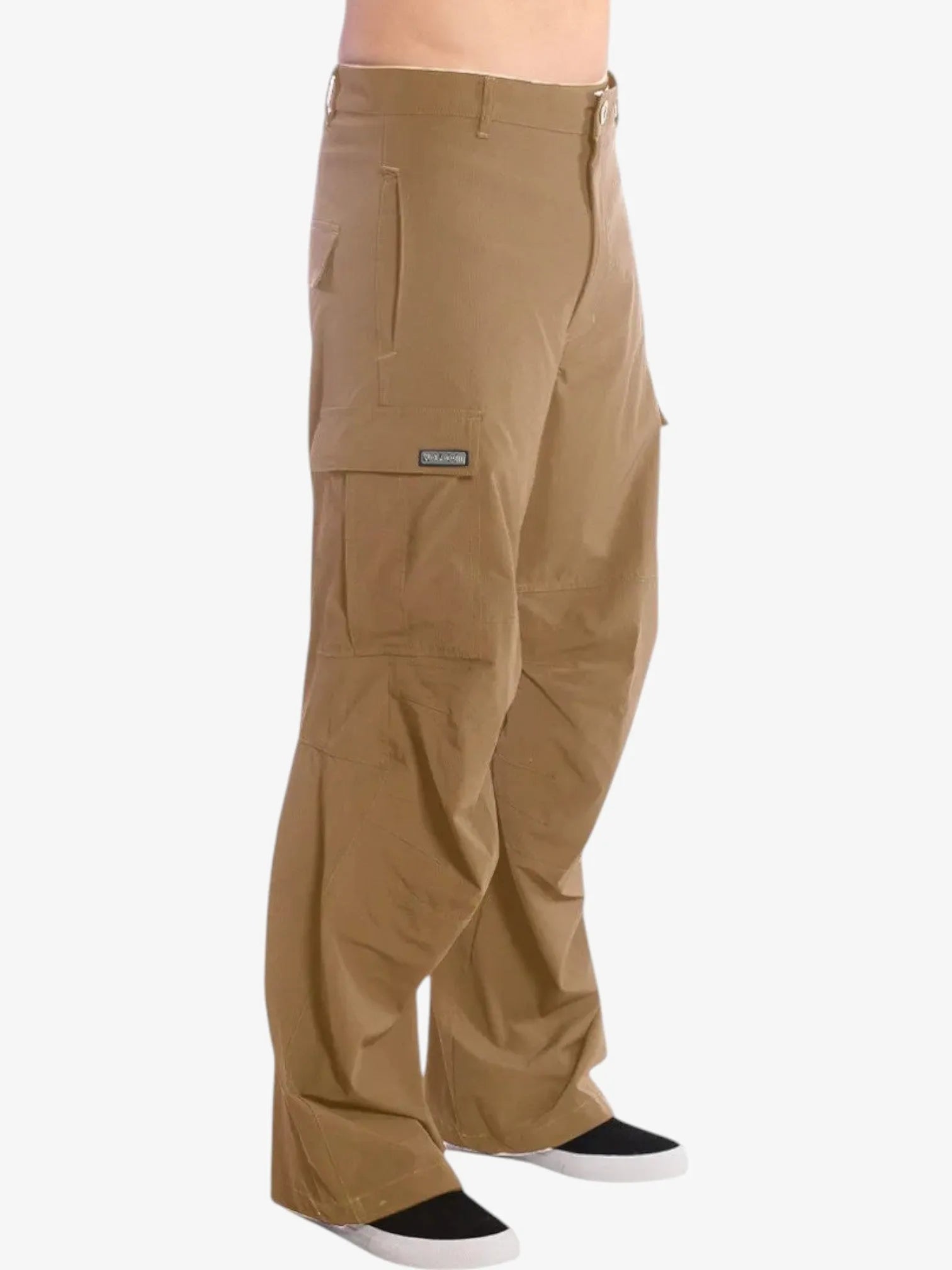 Volcom Men's Baggy Cargo Pants - Brown Casual Streetwear Trousers for Skateboarding & Urban Fashion