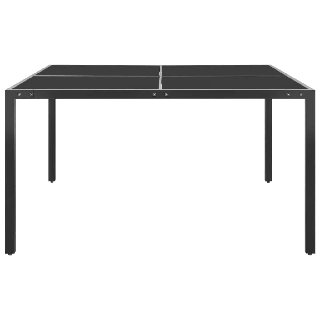 Premium VidaXL Rectangular Patio Table - Modern Outdoor Dining Set with Steel Frame & Tempered Glass Top, Anthracite Gray Garden Furniture (51.2