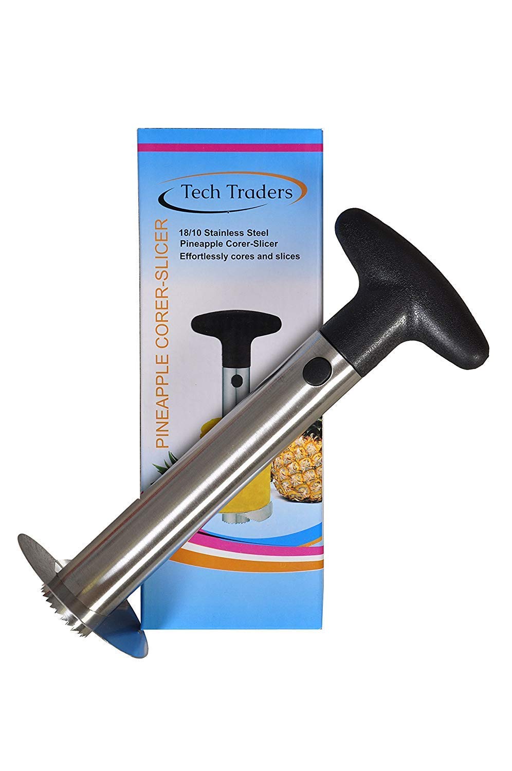 Premium Stainless Steel Pineapple Slicer & Corer - Easy Fruit Cutting Tool for Kitchen, BBQ, Party & Healthy Snacks