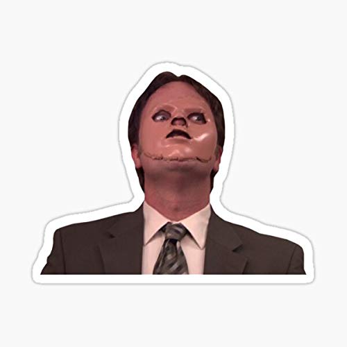 Dwight Schrute Funny CPR Mask Sticker - Waterproof Vinyl Decal for Cars, Laptops, Windows & Trucks - Perfect for Office Pranks, Gifts & Pop Culture Fans