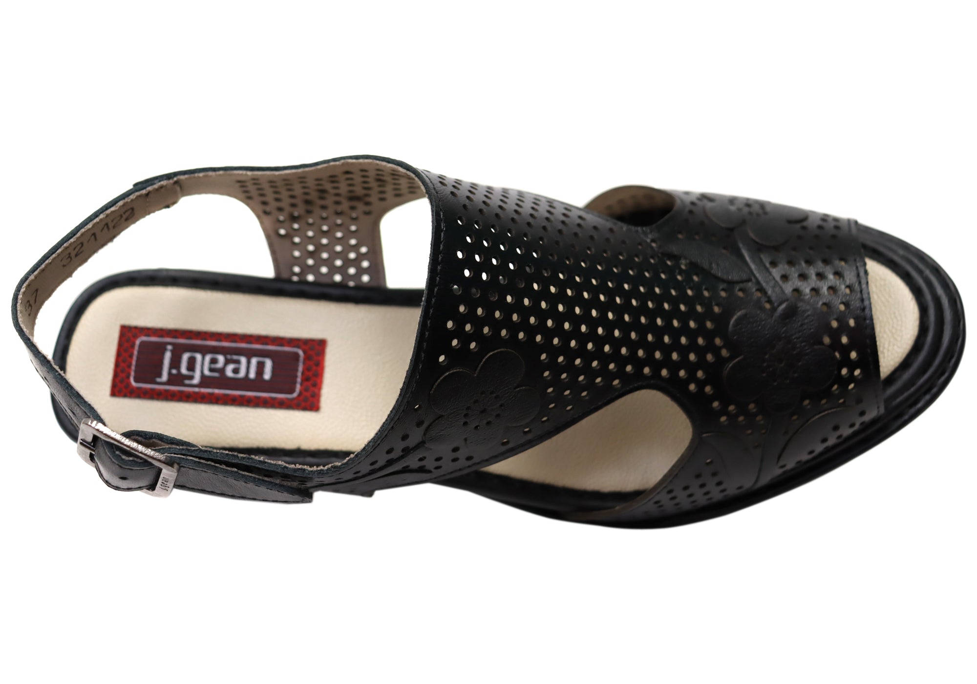 J Gean Simone Women's Comfortable Leather Heels Sandals - Made in Brazil - Perfect for Office, Party & Wedding Occasions