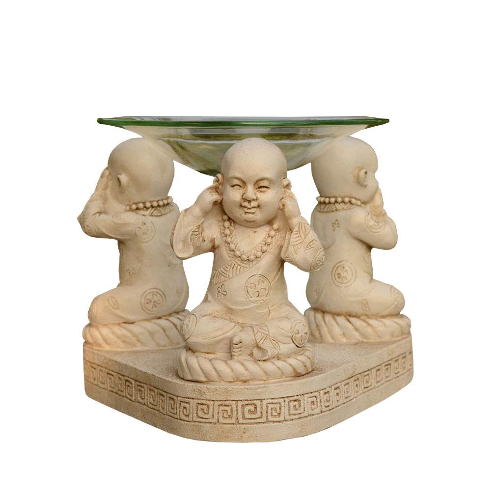 Aromatherapy Essential Oil Burner with Tea Light Candle Holder - Home Office Buddha Hall Decor, Resin Aroma Diffuser for Relaxation & Meditation - Perfect Gift for Yoga Spa & Wellness Spaces