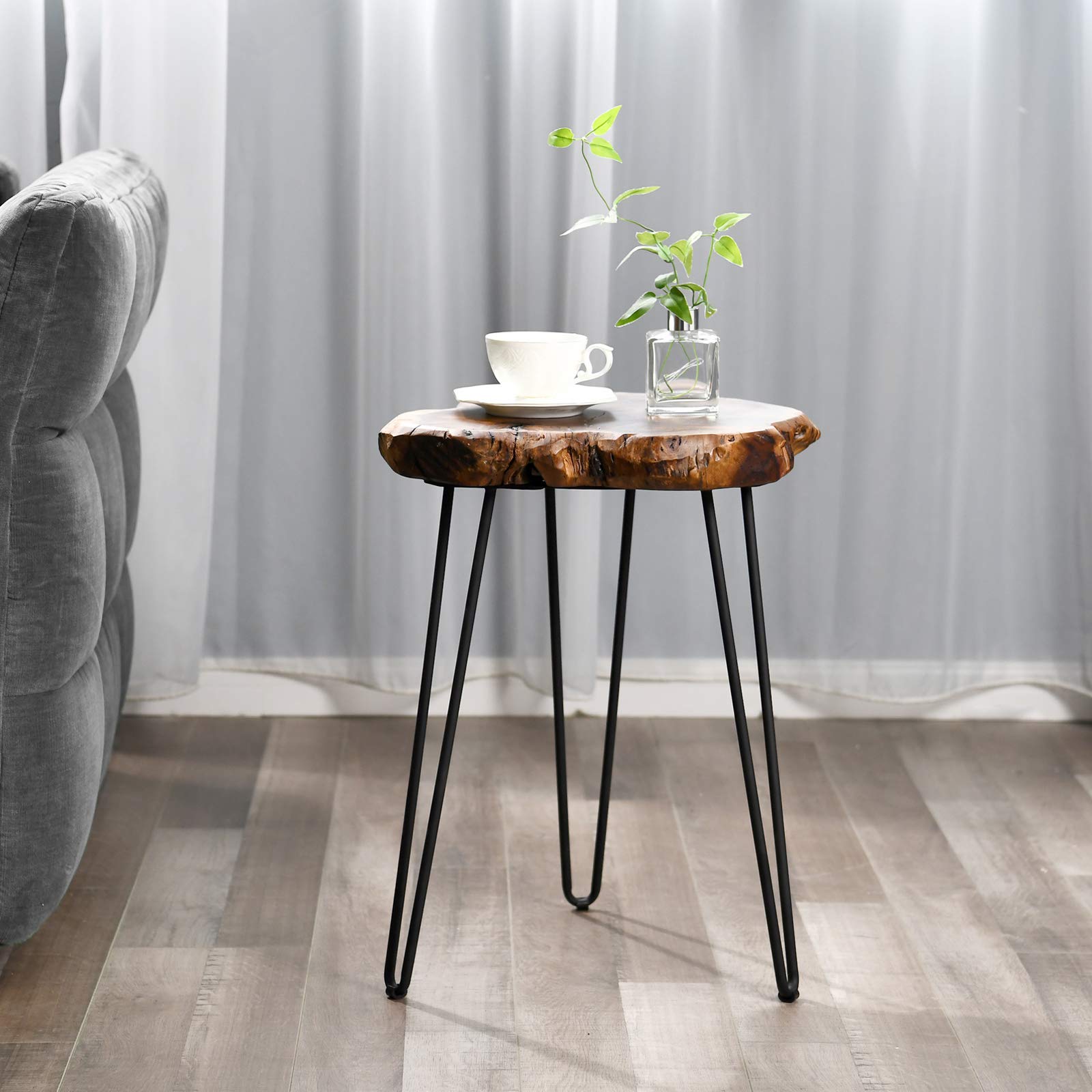 WELLAND Rustic Jujube Wood End Table, Side Table, Coffee Table - Unique Jujube Plus Design for Living Room, Bedroom & Patio Furniture Decor