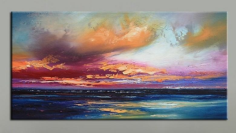 Abstract Landscape Paintings - Modern Contemporary Wall Art for Living Room, Bedroom & Office Decor - Handmade Canvas Artwork for Home Interior Design