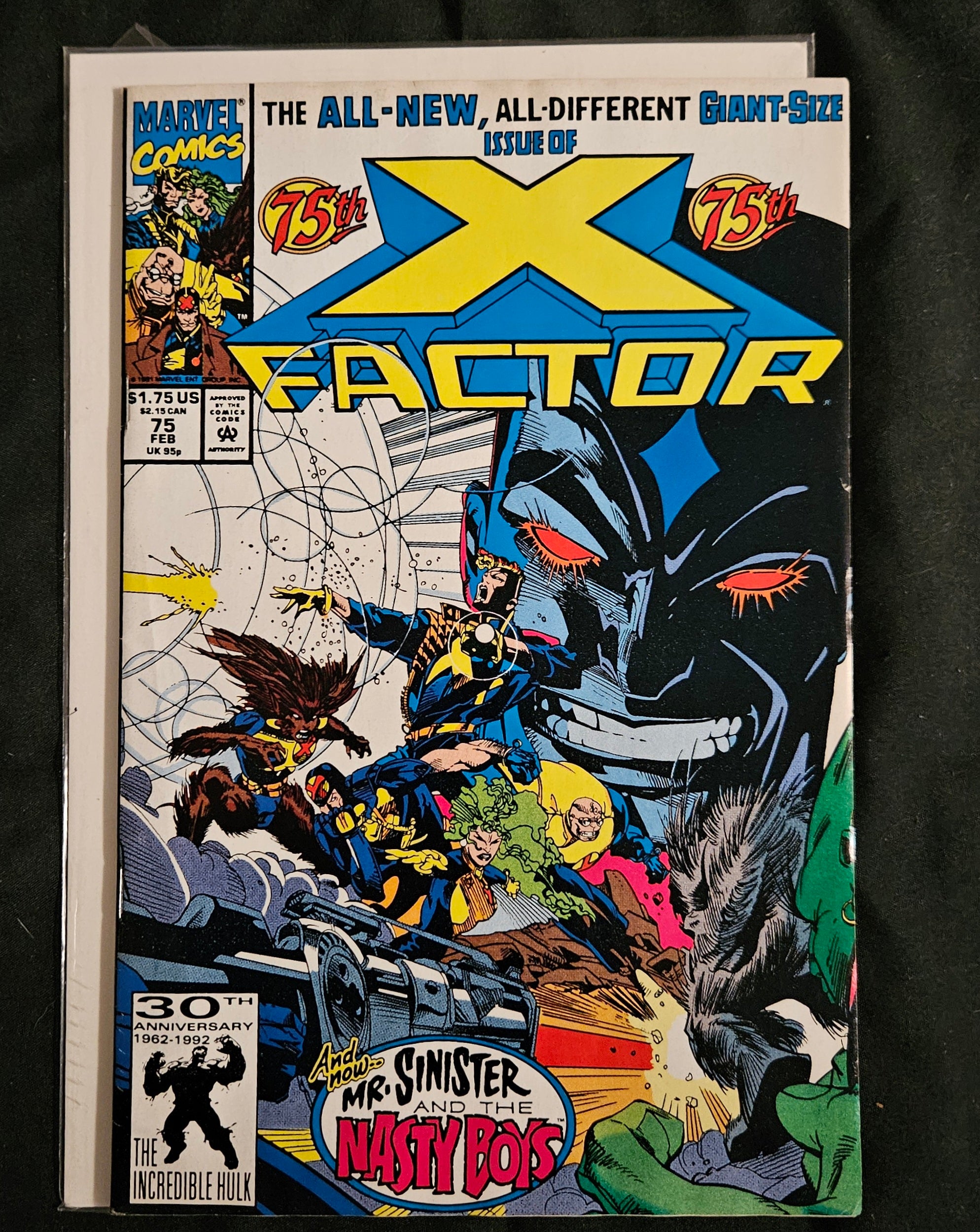 X Factor (1986) #75 Comic Book - Mr. Sinister vs The Nasty Boys | Marvel Comics February 1992 Issue | Collectible Vintage Comics for Marvel Fans & Comic Book Enthusiasts