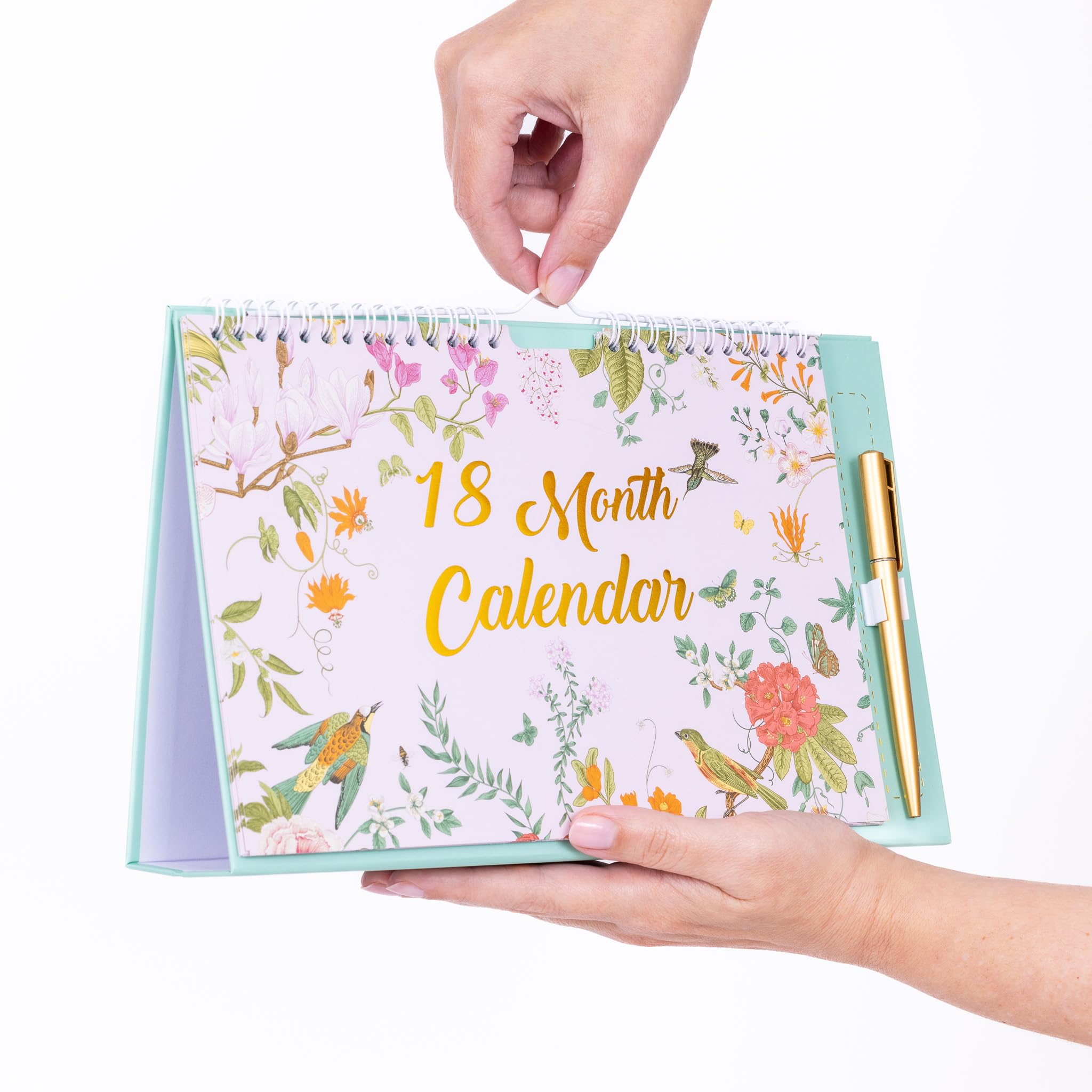 2025-2026 18-Month Spiral Bound Desk Calendar | Standing Flip Planner with Pen Holder | Perfect for Home Office, School & Family Organization | Gift Idea for Professionals & Students