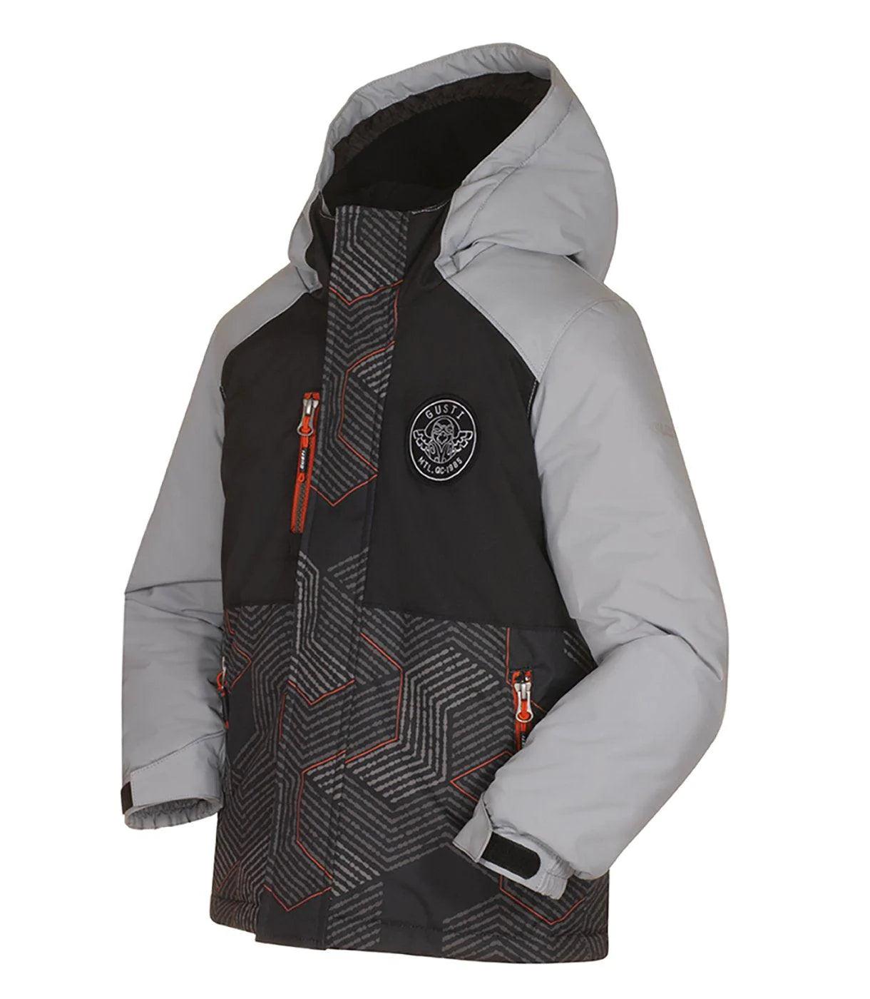 Gusti Gabe Winter Snowsuit for Kids - Warm Grey Waterproof Snowsuit for Boys & Girls - Perfect for Skiing, Snowboarding & Outdoor Winter Play