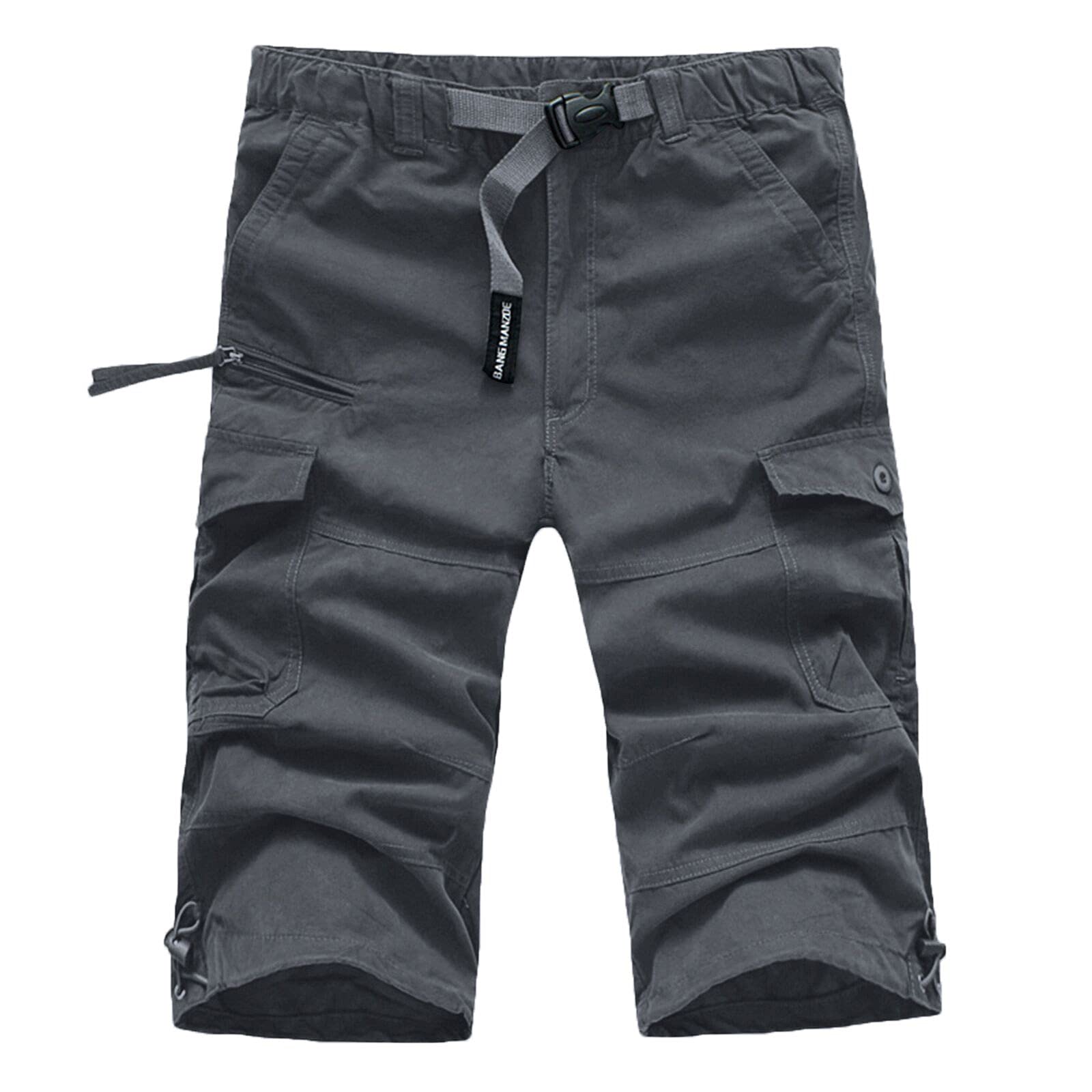 Men's Stretch Work Pants - Summer Solid Color Multi-Pocket Overalls & Casual Pants for Comfortable Outdoor Work & Leisure Activities