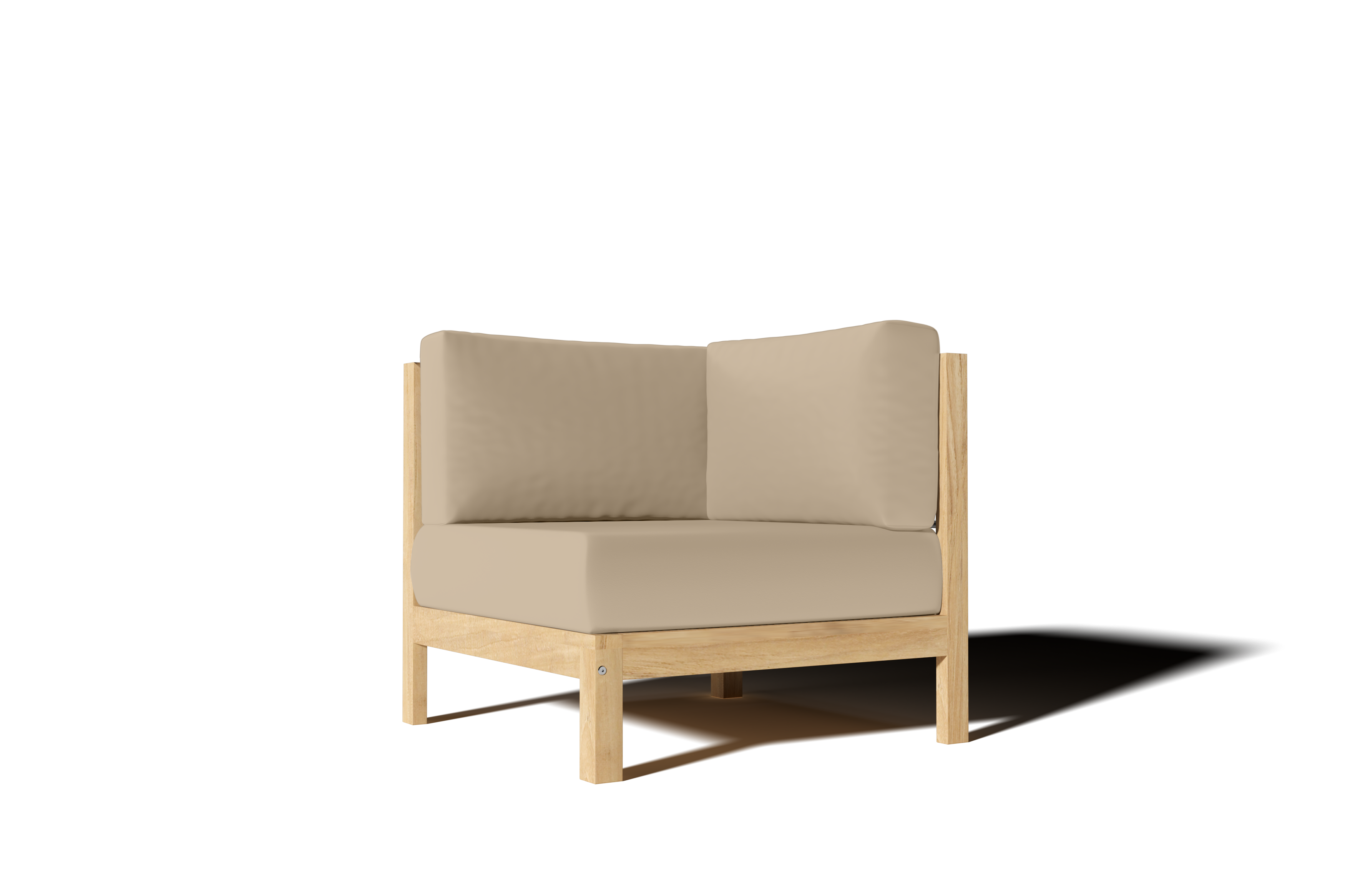 Premium 7-Piece Teak Outdoor Sectional Sofa Set with Sunbrella Fawn Cushions – Deep Seating Patio Furniture for Garden, Poolside & Backyard Relaxation