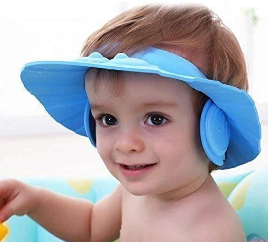 Baby Shower Bathing Protection Cap - Soft Waterproof Baby Hair Shield for Gentle Bath Time (Blue) | Perfect for Newborns, Infants & Toddlers During Hair Wash, Spa or Swimming