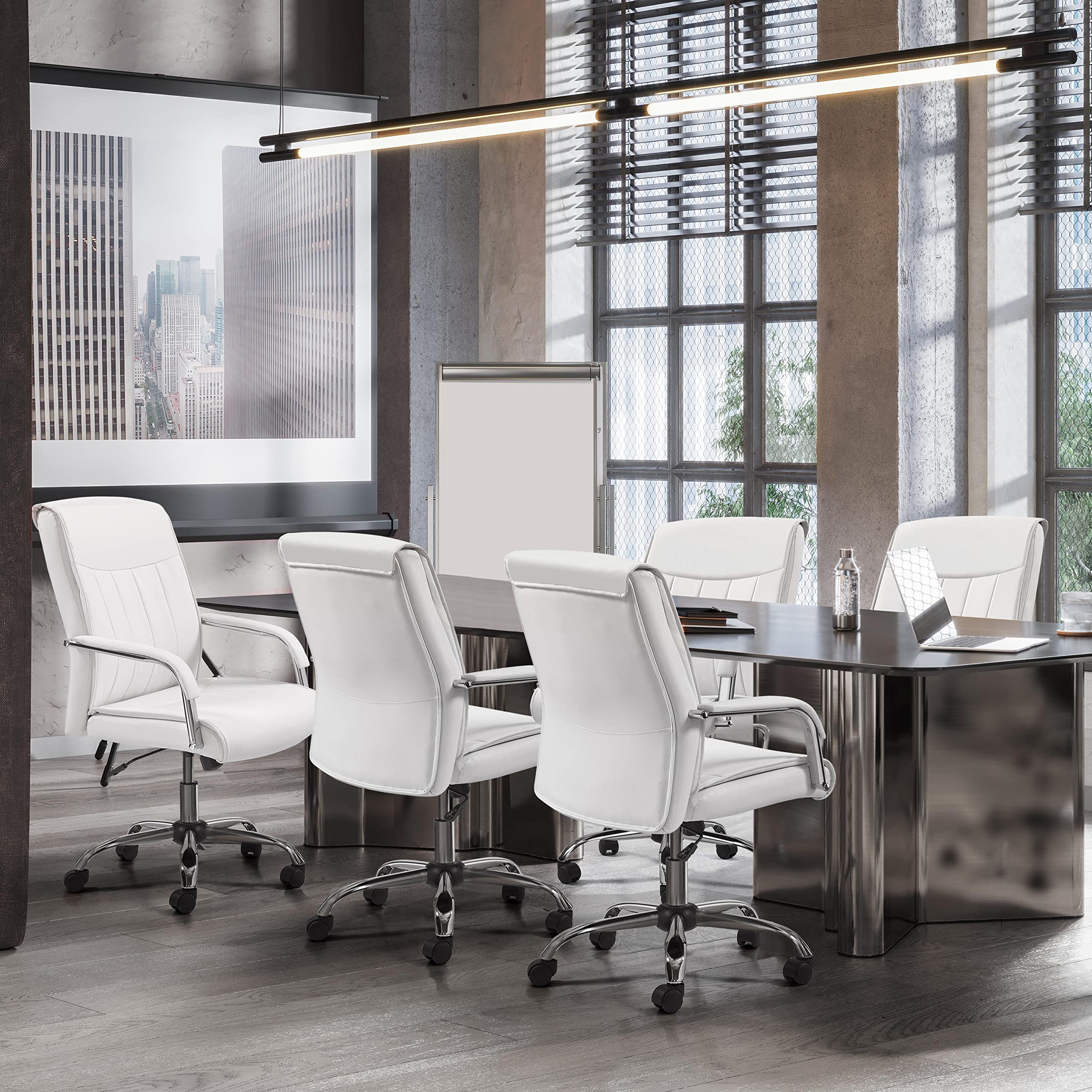 Yaheetech Ergonomic Office Chair - Adjustable Swivel Rolling Desk Chair with Lumbar Support & Headrest - Perfect for Home Office, Gaming, and Workspace Comfort