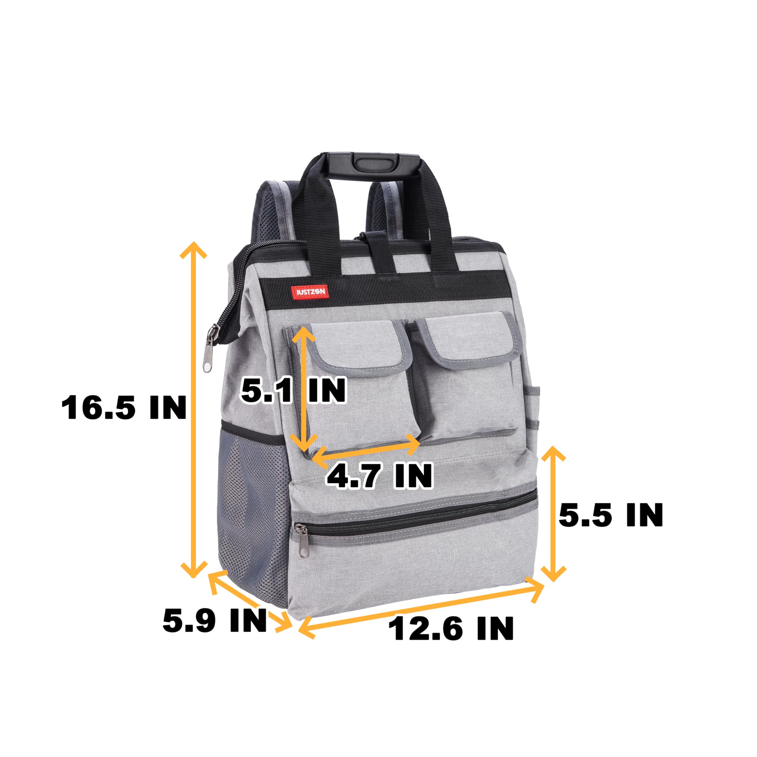 Heavy Duty Backpack Tool Bag with Padded Back Support - Durable Electrician Tool Kit Organizer for Plumbers, HVAC & Cable Technicians - Perfect for Job Sites, Home Repairs & Outdoor Work