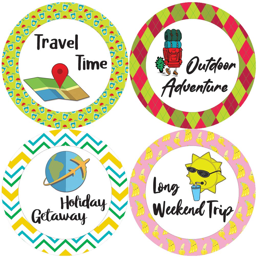 Premium Vacation Planner Stickers (5-Sheet Pack) - High Quality Travel Journal Stickers for Kids, Teens & Adults - Perfect for Scrapbooking, Bullet Journals, Party Favors & Corporate Gifts