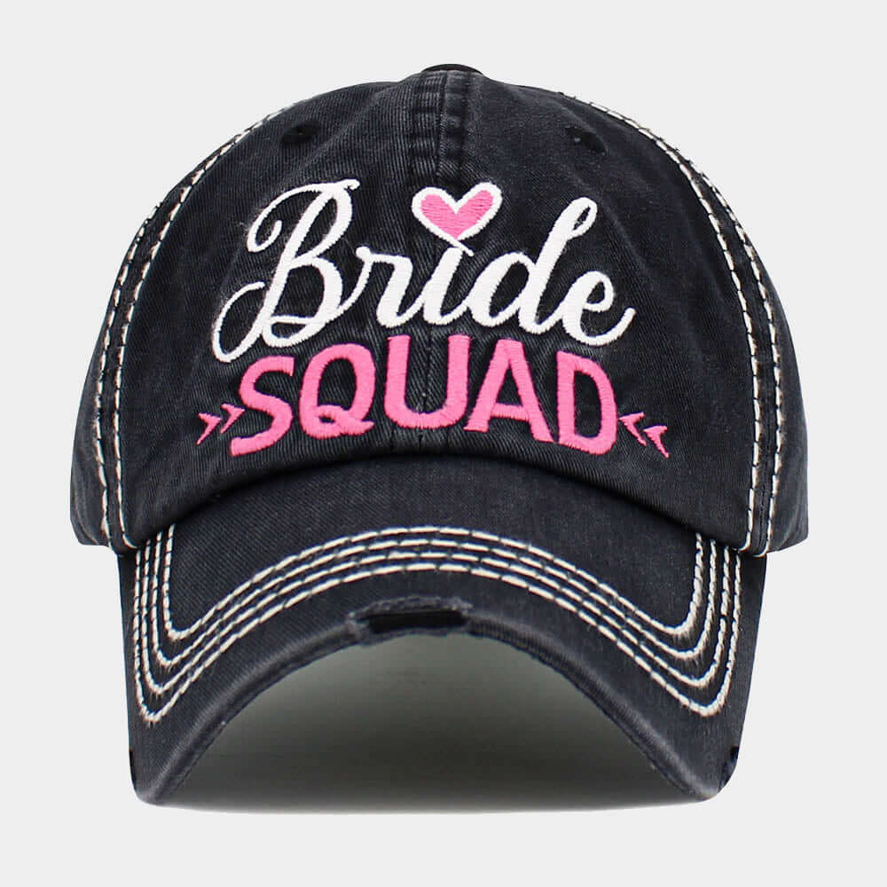 Black Bride Squad Message Vintage Baseball Cap - Stylish Retro Adjustable Dad Hat for Women & Men - Perfect for Weddings, Bachelorette Parties, and Casual Outfits