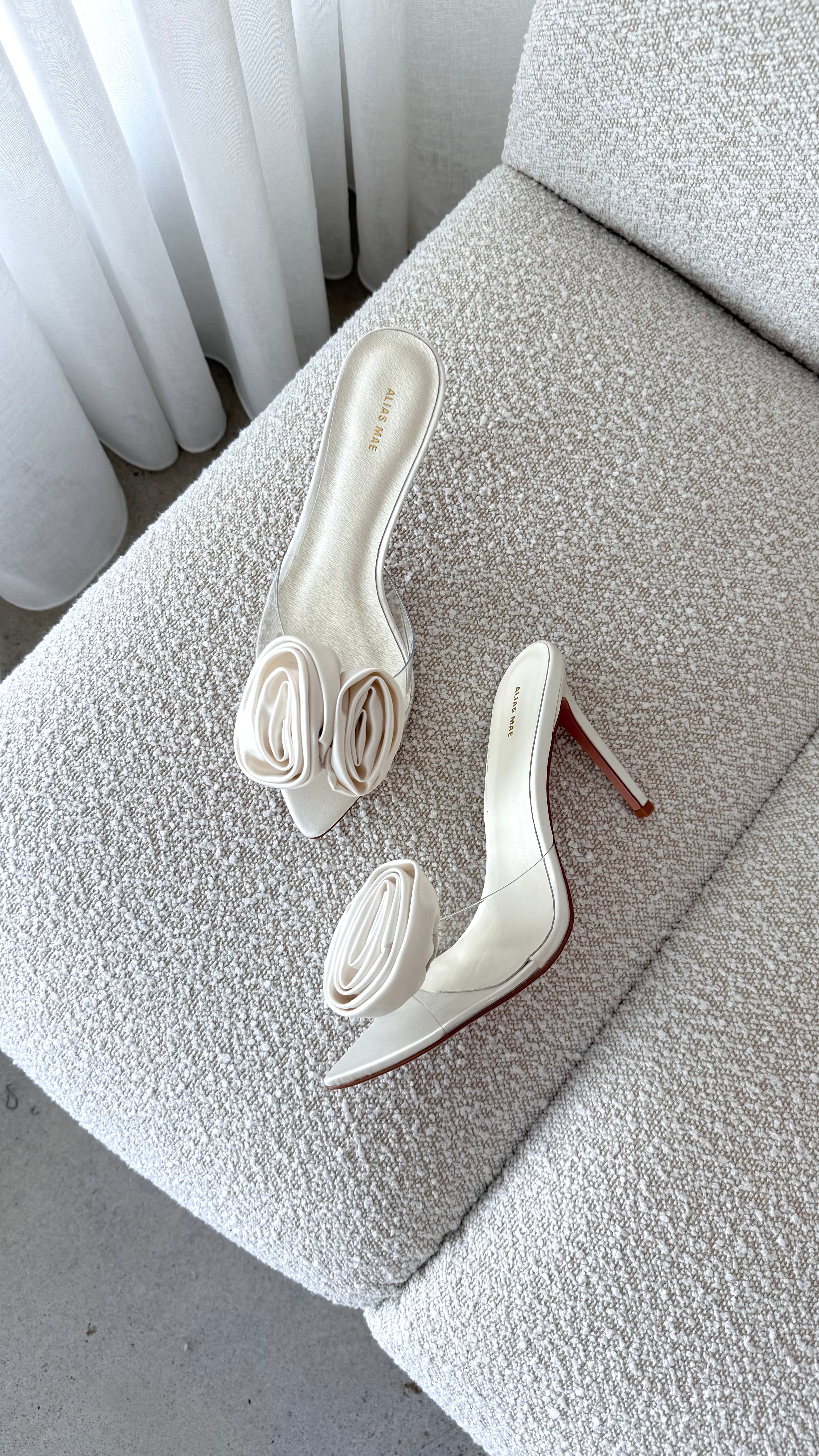 Casey Heel Ivory Satin Women's Wedding Shoes - Elegant Bridal Pumps for Bride, Prom, Party & Special Occasions